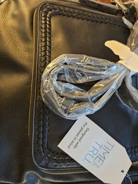 Time and Tru Black Braided Crossbody Bag